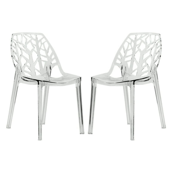 Cornelia Modern Dining Chair, Set of 2 - Clear