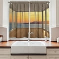 thumbnail image 2 of Ambesonne View Kitchen Curtains, House with Mountain Ocean, 55"x39", Pale Brown Marigold, 2 of 3