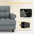 thumbnail image 5 of Barara King Accent Armchair, Single Sofa Chair, Mid-century Modern Accent Armchair Tufted Linen Club Chair-Gray, 5 of 6