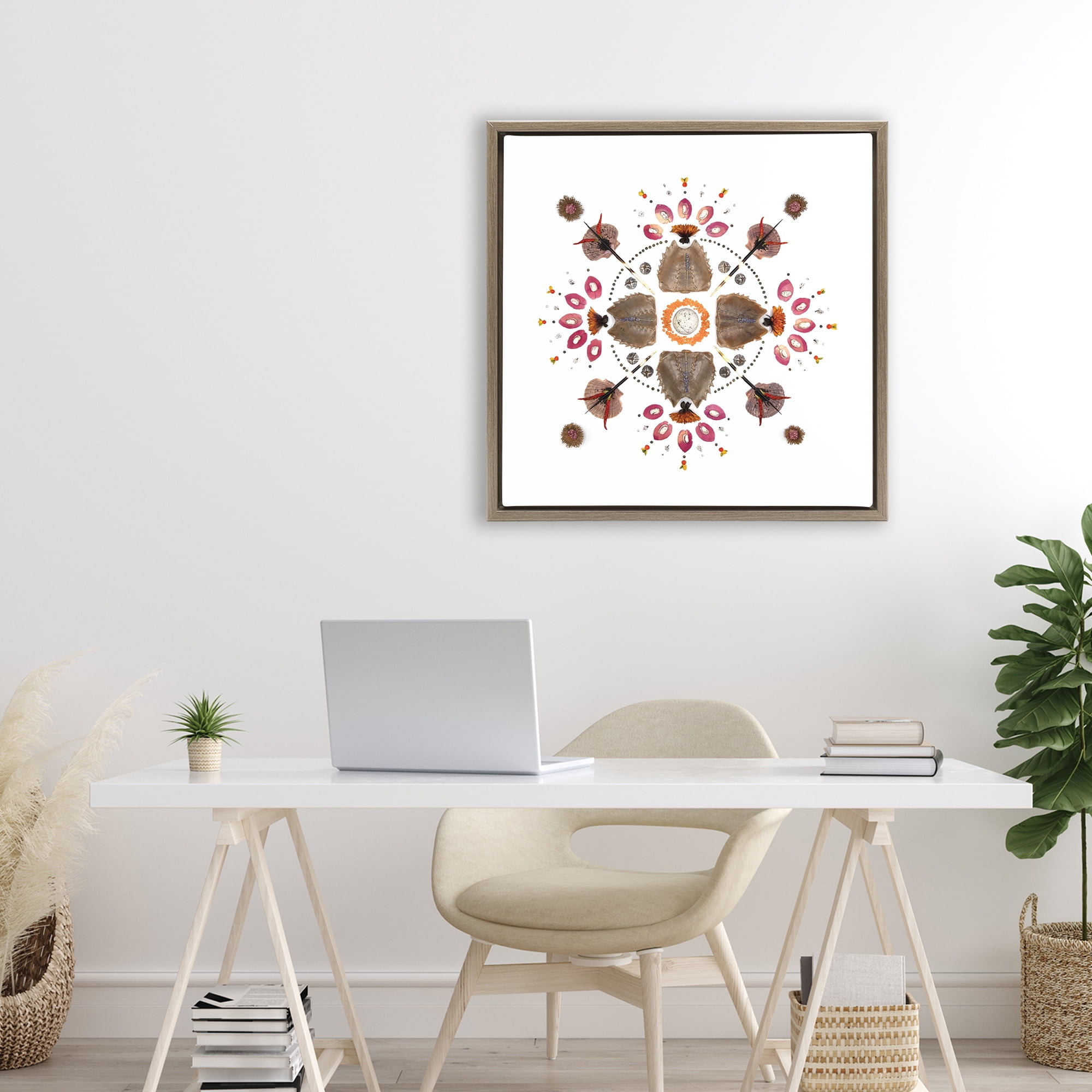 Stupell Industries Symmetrical Nautical Collection Brown Framed Floater Canvas Wall Art, design by Beth Adoette