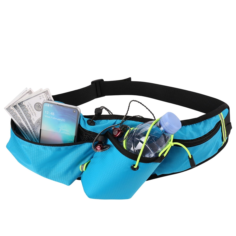 Sports Waist Pack Bag Running Belt Fanny Pack with Water Bottle Holder