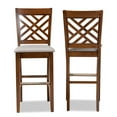 thumbnail image 3 of Baxton Studio Jason Modern and Contemporary Grey Fabric Upholstered and Walnut Brown Finished Wood 2-Piece Bar Stool Set, 3 of 9