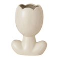 thumbnail image 2 of Soporte para macetas, jarrón de cerámica para flores, jarrón minimalista, jarrón pequeño para flores Crema con forma de flor, 2 of 9