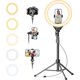 thumbnail image 1 of Anillo de luz LED de 12 pulgadas con soporte de trípode de 62 pulgadas, anillo de luz para selfie para grabación de video, transmisión en vivo, TikTok y YouTube, compatible, 1 of 6