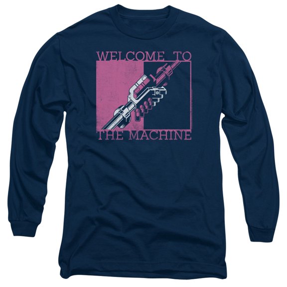 Pink Floyd Welcome To The Machine Long Sleeve Adult 18/1 T-Shirt Navy