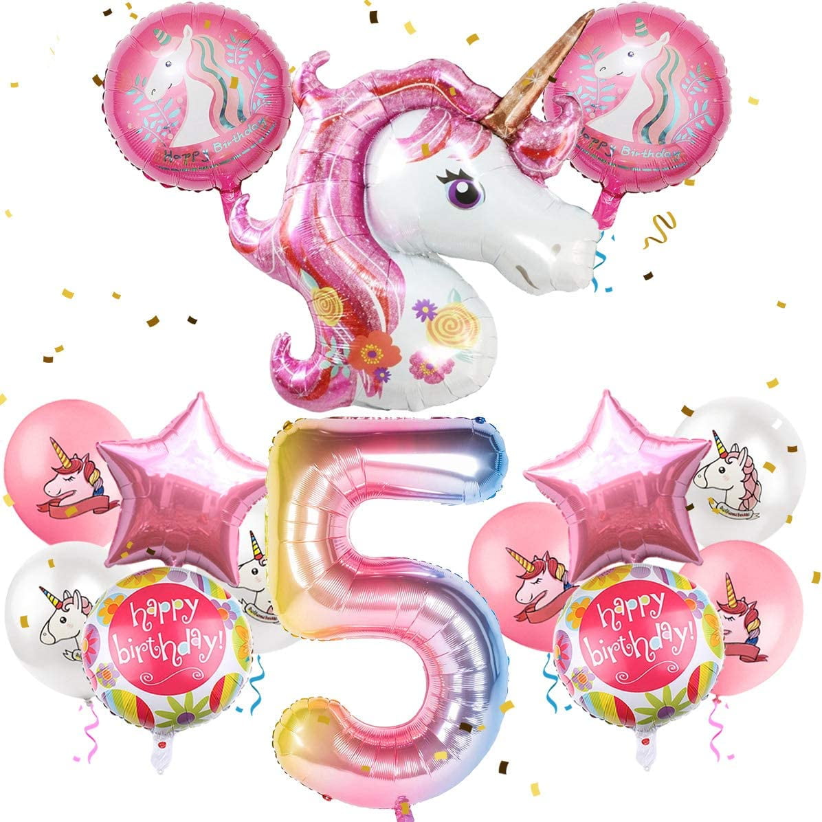2Pcs Jumbo Rainbow Unicorn Balloon Head Shaped Horse Birthday Party Decoration 