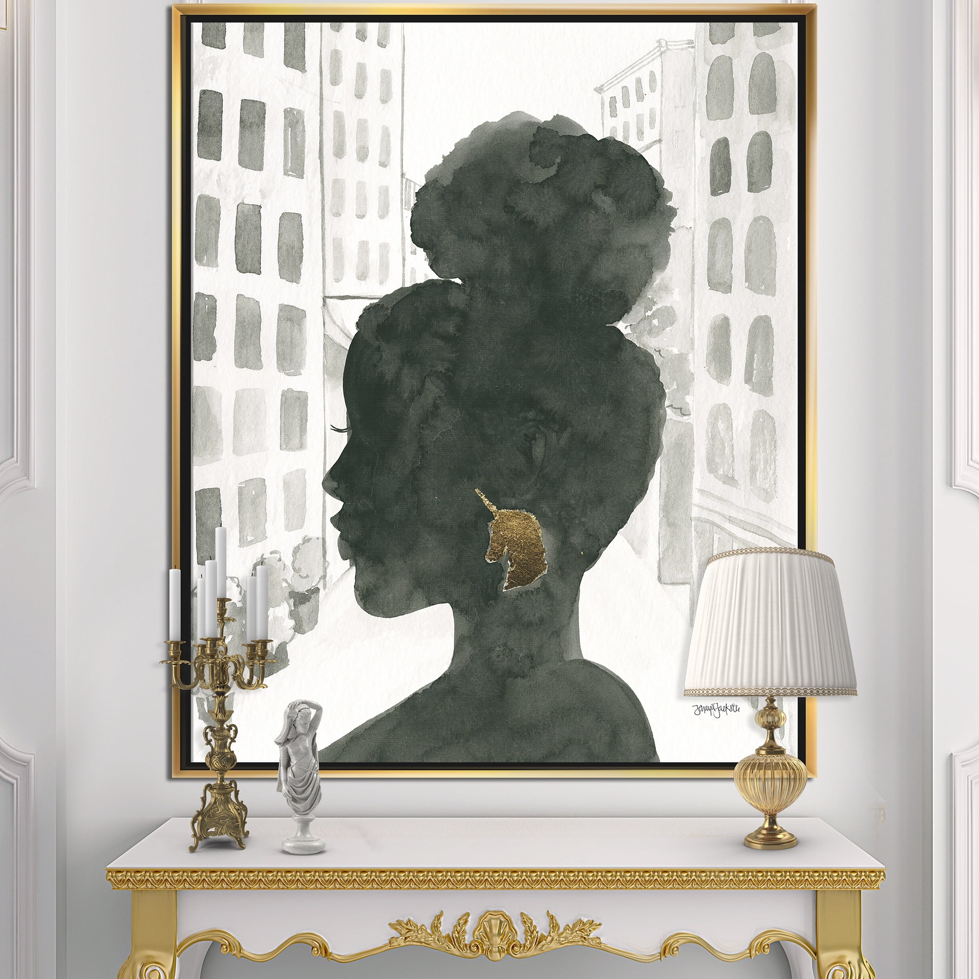 Designart ' Glam Pink Ladies II ' Fashion Framed Canvas