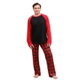 thumbnail image 2 of EQWLJWE Pyjamas Assortis pour la Famille Noël pour Homme Pyjamas de Noël Amusants Col Rond Manches Raglan Imprimé à Carreaux Ensemble de Pyjama Fêtes Famille Manches Longues Vêtements de Nuit Tenues Tenue d'Intérieur Ensemble Deux Pièces pour Papa, 2 of 9