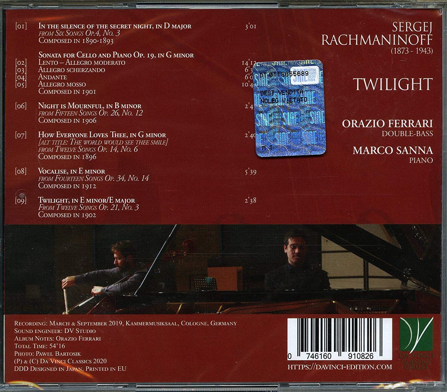 Rachmaninoff Twilight Sonata For Cello (Audiobook)