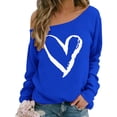 thumbnail image 2 of Aoiroe Woman’s Sweatershirt,Off The Shoulder Long Sleeve Loose Pullover Womens Tunic Tops Long Sleeve Shirts Lightweight Oversized Pullovers Oversized Sweater Blue 5XL, 2 of 5