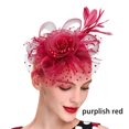 thumbnail image 3 of Sonducket Tocado de boda con flores para el pelo, adorno para el pelo de fiesta con ahorro de espacio Vintage fino y exquisito, Clip de malla Ropa, zapatos y accesorios Miscelánea Rojo púrpura, 3 of 6