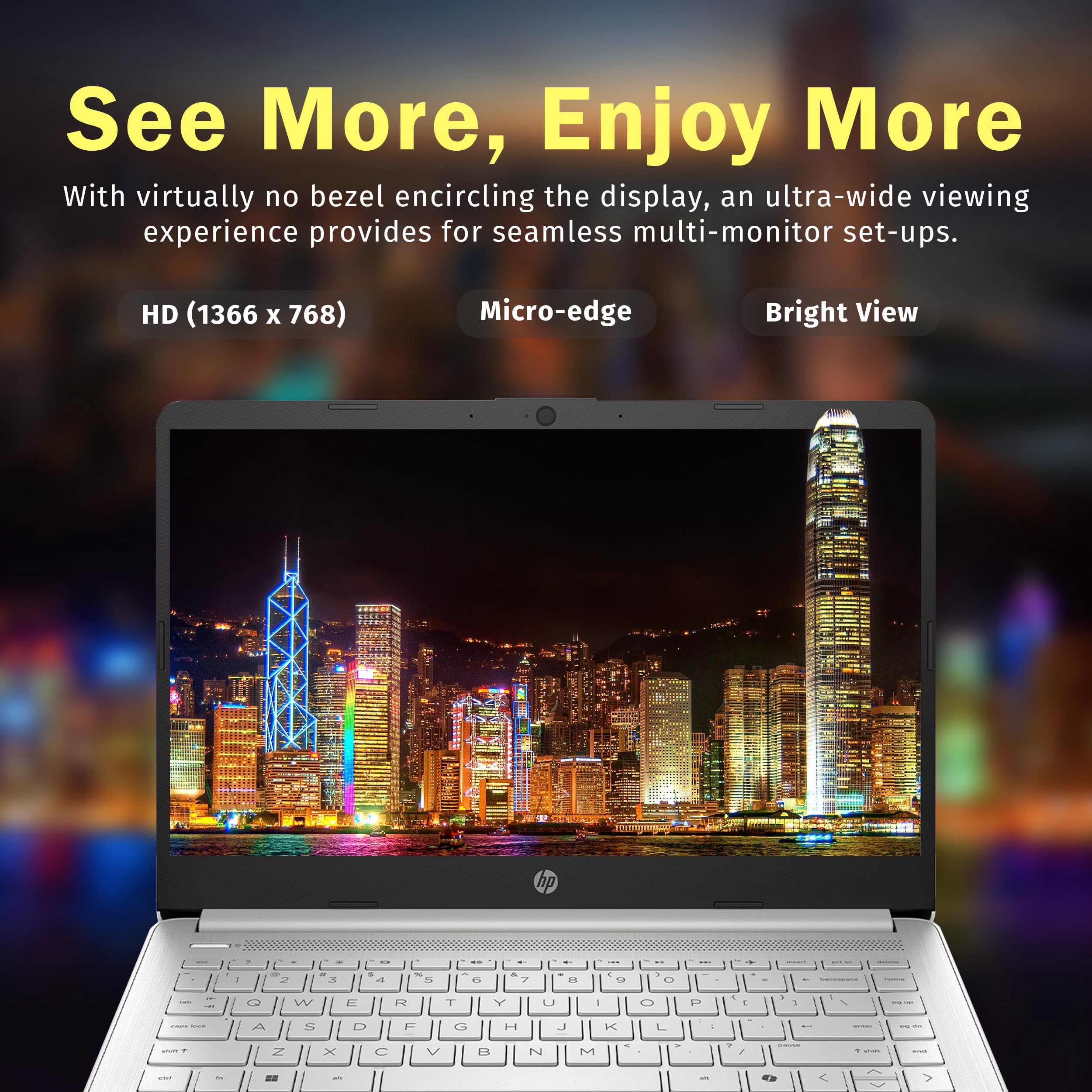 HP Stream 14" Laptop, Intel Processor N150 (up to 3.60 GHz), 1-Year Microsoft 365, Copilot AI, 16GB RAM, 128GB UFS Storage, Fast Charge, Wi-Fi 6, Win 11 S, Silver, W/Wireless Mouse