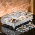 thumbnail image 5 of Divided Serving Tray Set Snack Tray Transparent Fruit Tray with Lid Rectangle 6 Grids Fruit Bowl Box Set Divided Nut Bowl Plastic Desserts Serving Plate. High quality, 5 of 5
