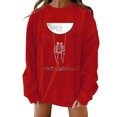 thumbnail image 1 of Sudadera holgada de manga larga con cuello redondo y estampado clásico de Halloween para mujer Pompotops FGAJ19208, 1 of 1