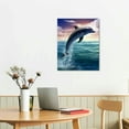 thumbnail image 2 of COMIO Blue Dolphin Canvas Wall Art Blue Sky Beach Seascape Ocean Wall Painting on Canvas Poster Print for Home Kitchen Bathroom Teen Girls Wall Pictures for Living Room Decor, 2 of 4