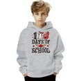 thumbnail image 4 of 100 Days Of School Kids' Hooded Hoodies Sweatshirt Back To School Season Fashion Relaxed Crew Neck Sports Hoodies Sweatshirt Grey 7 Y-8 Y, 4 of 4