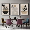 thumbnail image 2 of 3pcs/Set Framed Modern Art, Urban Living Artistic Expressionleaves Print, Terracotta, Black, Beige Background, Line Art, Rainbow Lines, Geometric Wall Art, Bohemian Style, Home And Dorm Wall Dédecor, 2 of 4