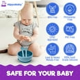 thumbnail image 3 of HippoBaby 6 Piece Silicone Suction Baby/Toddler Bowl Set with 2 Bowls, 2 Spoons, 2 Forks, Safe Food Grade Silicone, Soft on Gums (Rose Quartz/Sky), 3 of 8