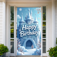 thumbnail image 2 of Happy Birthday Winter Castle Backdrop Banner Snowflakes Background Party Decoration Frozen Wonderland Celebration Photography Event Display, 2 of 3