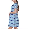 thumbnail image 2 of Balery Cute Shark Vestidos sueltos de manga corta para mujer, vestidos de verano 2025, vestidos casuales de corte A con vuelo., 2 of 6