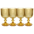 thumbnail image 1 of Set de 4 Copas de Vidrio Top Choice, Con Líneas en Relieve, Color Ámbar, Capacidad 380 ml con Caja de Regalo, 1 of 3