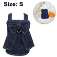 thumbnail image 2 of Dinheiro Vestidos para perros pequeños Ropa de niña Vestido de mezclilla para perros Faldas para cachorros Vestido de mezclilla con lazo de verano para perros, 2 of 8