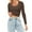 Brown, variant on womens long sleeve crop tops tees casual basic crewneck slim fit t-shirts