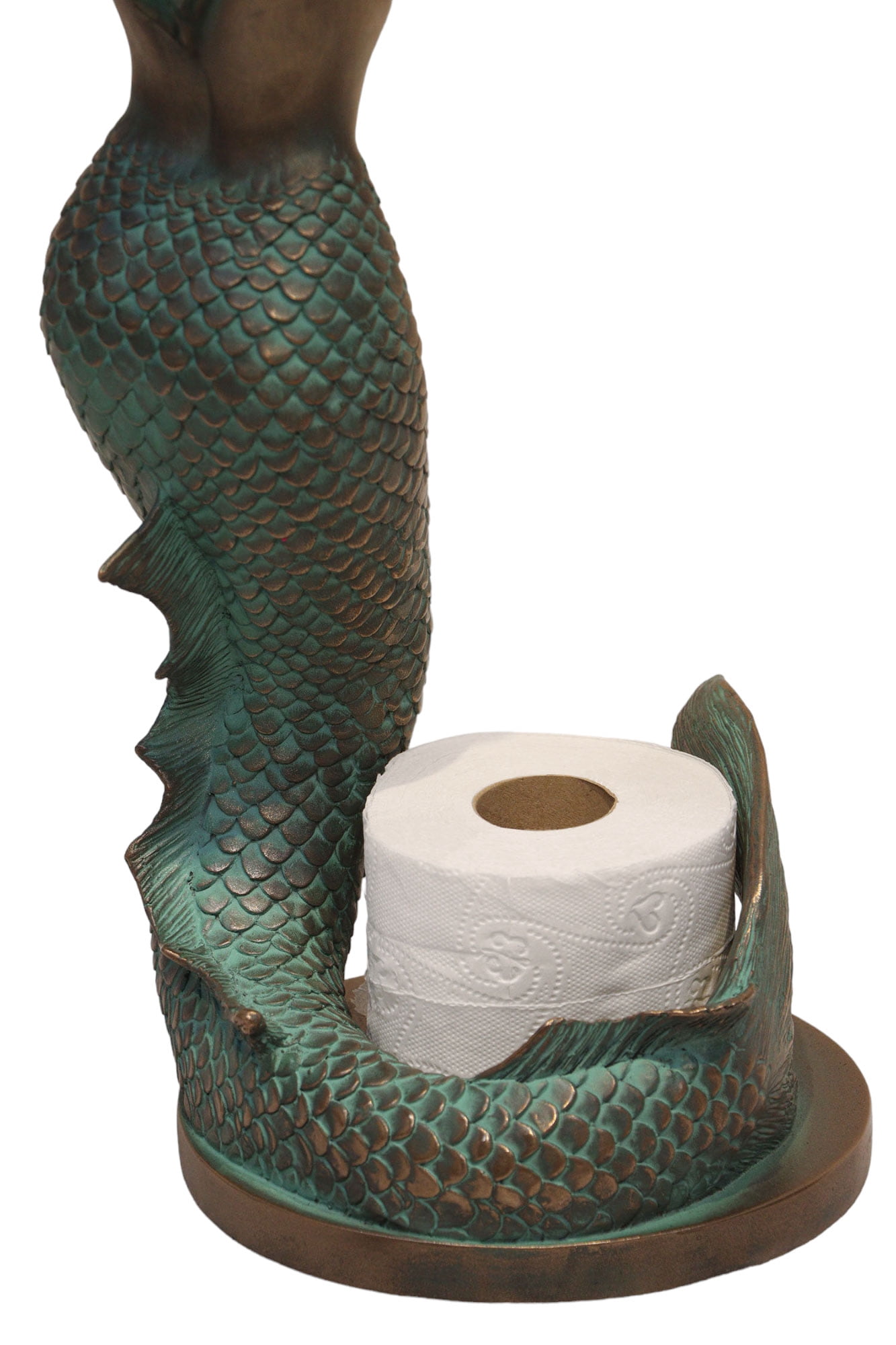 Mermaid Toilet Paper Holder Verde Bronze