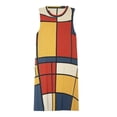 thumbnail image 3 of Mondrian Inspired（9） Spring Summer Dresses for Women Fashion T-shirt Dress Casual Sleeveless Loose Sundress with Pockets, 3 of 5