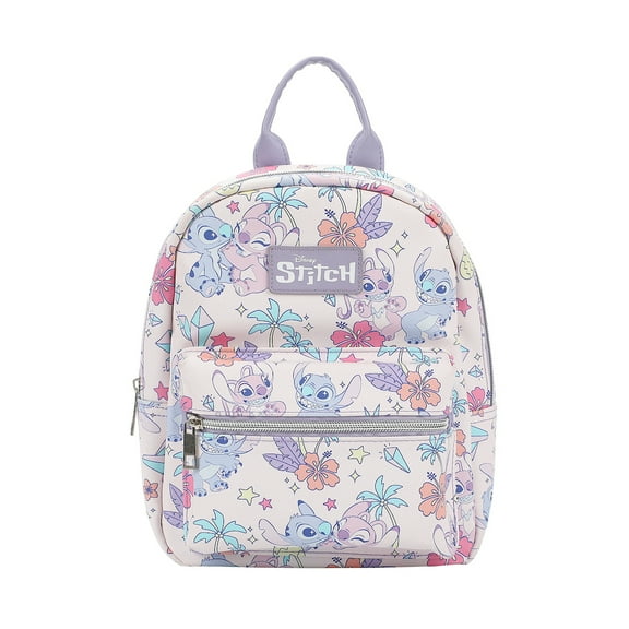 Disney Tropical Stitch And Angel Pink All-Over Print 11.5" Mini Backpack