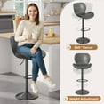 thumbnail image 6 of Hawsaiy Modern Swivel Bar Stools Set of 4, PU Leather Bar Chairs with Back & Footrest, Adjustable Height 22.2"-31" for Kitchen Island,Dark Brown, 6 of 8