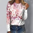 thumbnail image 2 of KBODIU Women Oversized Tee Tops Casual Print Long Sleeve Pullover Sweatshirts V-neck Loose Fitting T-Shirts, Tees, Blouses Fall Clothes Plus Size, 2 of 4