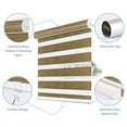 thumbnail image 4 of Keego Cordless Zebra Blinds for Windows 85% Blackout Shades Dual Layer Roller Shades for Home Bedroom Office (Tan Color, 25"W x 36"H, 4 of 9