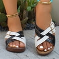 thumbnail image 6 of ShiShine Women's Comfortable Wedge Sandals Slip-On Flat Shoes with Arch Support for Outdoor Walking, 6 of 7