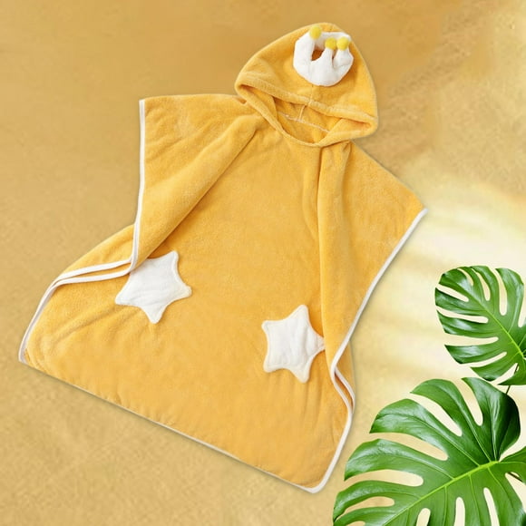 Albornoz para pequeños con capucha, Toalla de baño para , capa para exteriores para bebés, accesorio para dormir, toalla absorbente , Amarillo Talla L CUTICAT Toallas Con Capucha