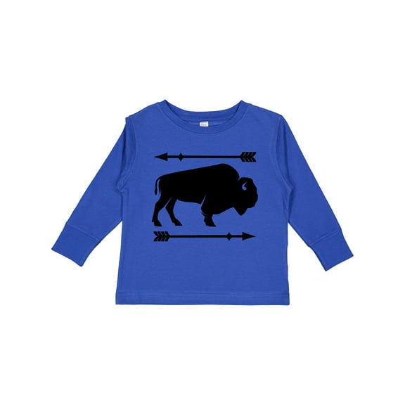 Inktastic Buffalo Cute Animal Western Boys or Girls Long Sleeve Toddler T-Shirt
