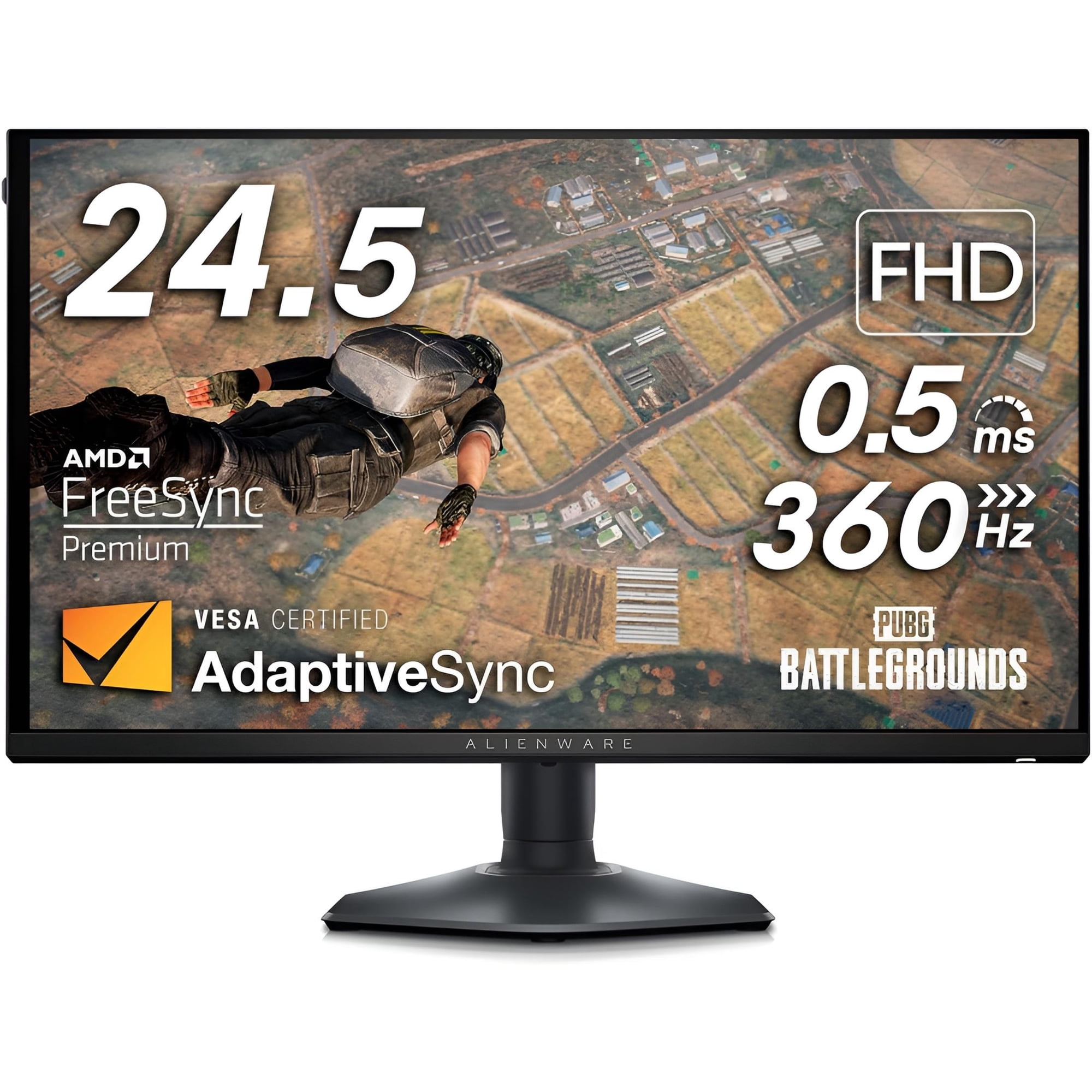 Alienware AW2523HF Gaming Monitor - 24.5-inch (1920x1080) 360Hz Display, AMD Free Sync, Height/Tilt/Swivel/Pivot Adjustability, Dark Side of The Moon