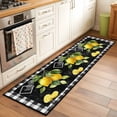 thumbnail image 2 of Yellow Lemon 2'x6' Runner Rugs for Hallway Kitchen Bedside Non Slip Washable, Summer Botanical Black White Checkered Entryway Rug Runners with Rubber Backing, Long Carpet Runner for Laundry Room, 2 of 8