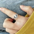 thumbnail image 2 of Anillo de corazón llorando de moda para mujeres y niñas, anillo ajustable abierto vintage, 2 of 11