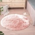 thumbnail image 2 of LAICAIW Pink Round Rug for Girls Bedroom Fluffy Circle Rug 3ft Faux Fur Rug Washable Throw Rug for Living Room Cute Plush Shag Rug Luxury Home Decor, 2 of 7