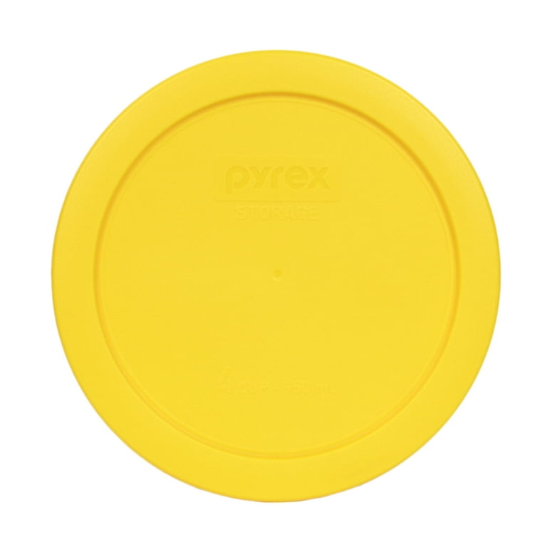 Pyrex (2) 7201 4-Cup Glass Bowls & (2) 7201-PC Jet Gray Lids