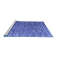 thumbnail image 2 of Ahgly Company Machine Washable Indoor Square Abstract Blue Modern Area Rugs, 7' Square, 2 of 4
