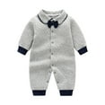 thumbnail image 1 of Gibobby Mameluco para niña Mono exterior de manga larga con para bebés recién nacidos, niños y niñas, mono para boda y banquete, ropa(Marina, 9-12 Meses), 1 of 5