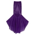 thumbnail image 5 of Sxiwei Women's Sequins Mermaid Costume Halloween Party Cosplay Tail Maxi Skirts with Mesh Panel Purple S, 5 of 6