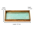 thumbnail image 2 of nu steel wooden Tray for Luxurious bath countertop, Holder for Hand Towel, Watch, Makeup Brush, Reading Glass, Perfume, Jewelry, Perfect For Kitchen Counters, Bathrooms, aqua blue, 2 of 6
