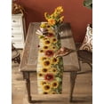 thumbnail image 5 of Summer Sunflowers Table Runner 36 Inches, Spring Oil Painting Floral Leaf Plant Bed Runner Dresser Scarves Tabletop for Indoor Outdoor Parties/Ceremony/Banquet, 13"x 36", 5 of 8