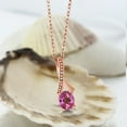 thumbnail image 2 of Gem Stone King 2.24 Ct Oval Pink Mystic Topaz White Diamond 18K Rose Gold Plated Silver Pendant, 2 of 3