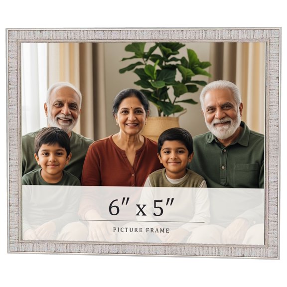 6x5 Frame White Real Wood Picture Frame Width 0.75 inches | Interior Frame Depth 0.5 inches |