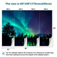 thumbnail image 3 of Peel and Stick Wallpaper Waterproof borealis northern lights lake trees Wall Mural Decor Self Adhesive and Removable 69in x 98in, 3 of 8
