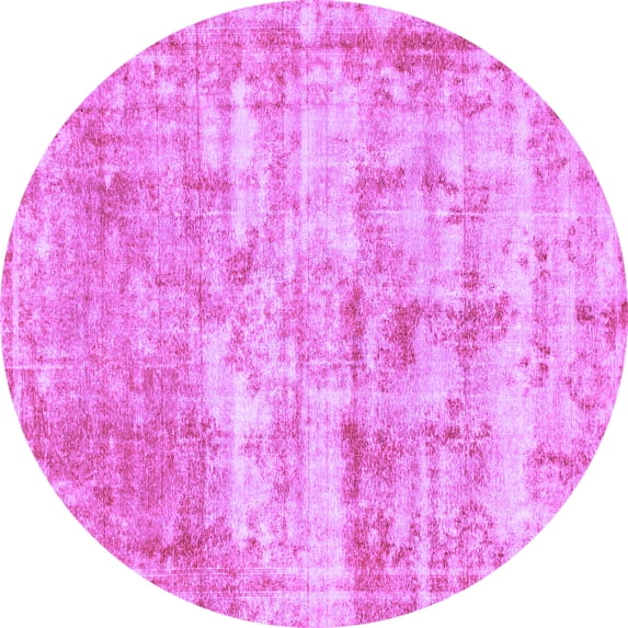 Ahgly Company Indoor Round Abstract Purple Modern Area Rugs, 3' Round